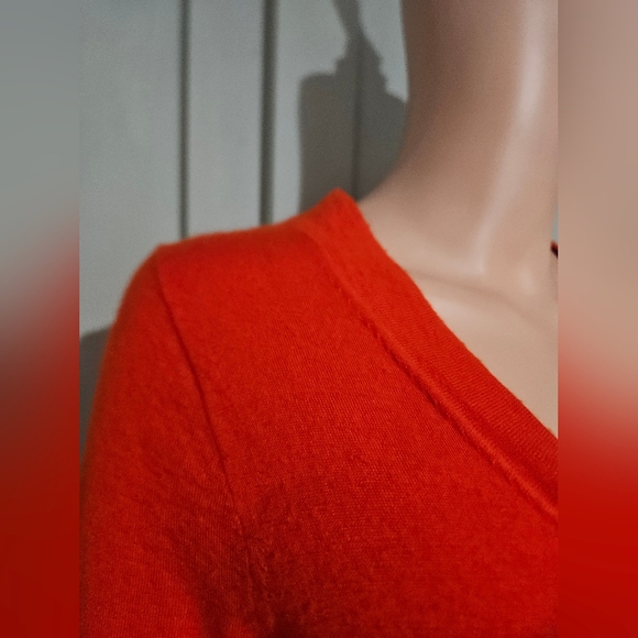 J.Crew Italian-Spun Cashmere Tie-Neck Sweater — Classic Red. Size Medium - Picture 9 of 16